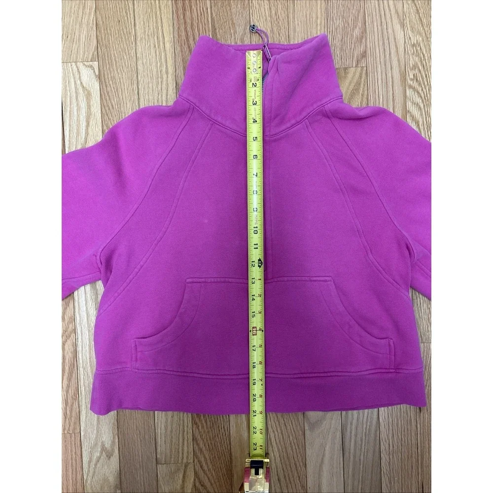 Lululemon Scuba Oversized Cropped Funnel Neck Half Zip Sonic Pink Size XS/S